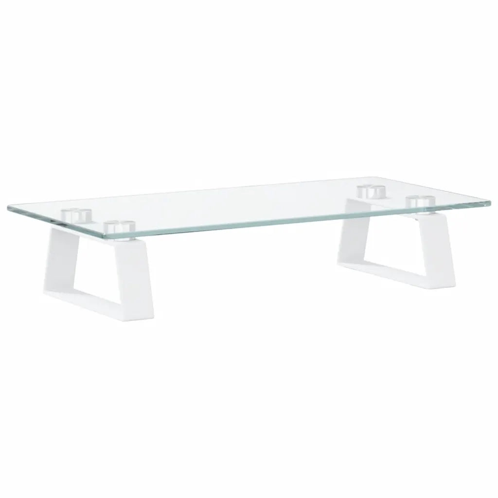 Supporto per Monitor Bianco 40x20x8cm Vetro Temperato e Metallo CFW5022000