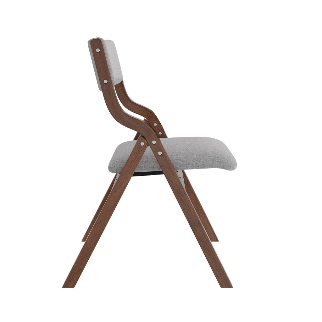 Set di 2 sedie da pranzo pieghevoli - con seduta imbottita e struttura in legno - grigio