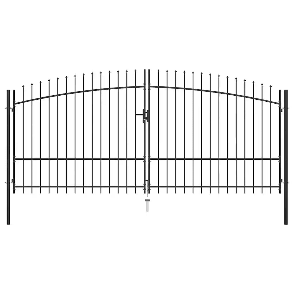 Cancello per recinzione a doppia porta Woerden con punta a lancia 400x224,5 cm 145741