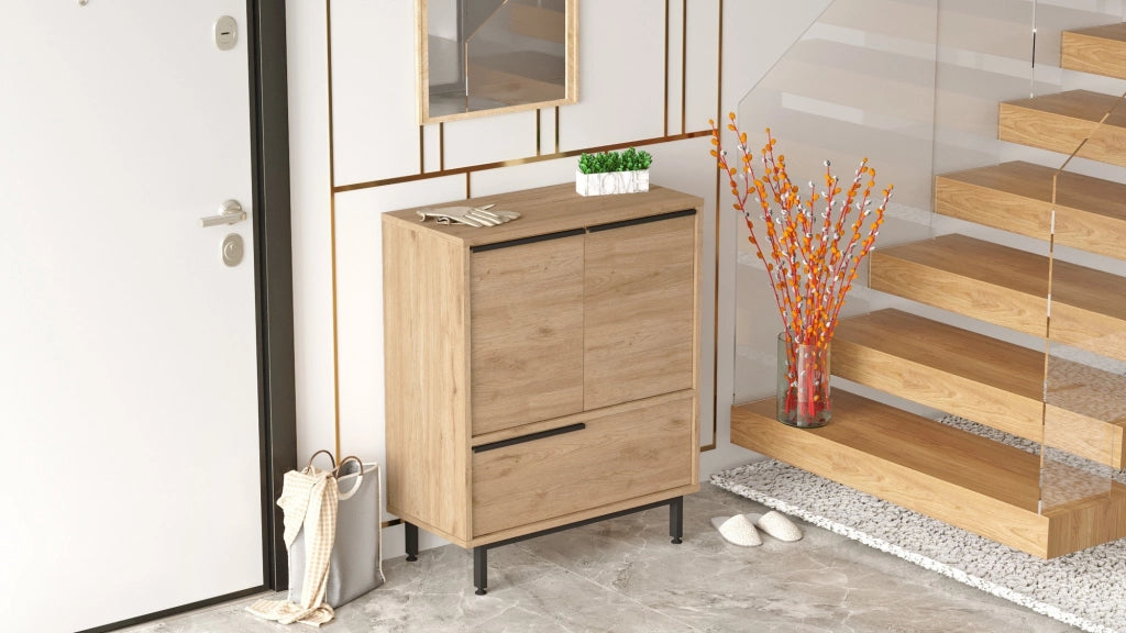 Scarpiera in legno "Calvin" - 74 x 35 x 90 cm - Marrone