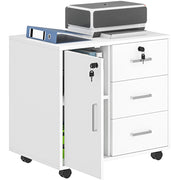 Cassettiera ufficio con 3 cassetti ¨C Xylo ¨C bianco con rotelle, 40x60x56 cm