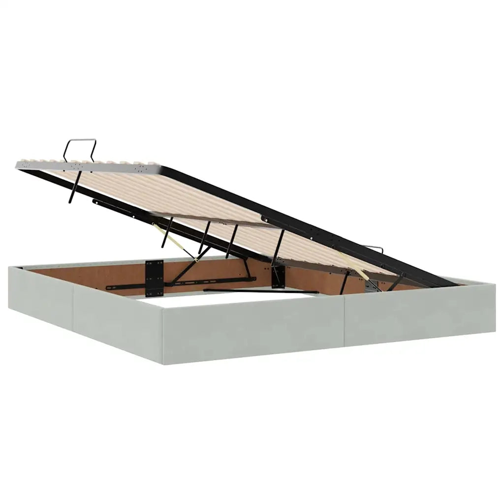 Letto con contenitore e LED Grigio chiaro 180 x 200 cm Velluto 3371529