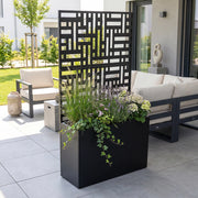 Fioriera con Spalliera Bernalda a 4 Rotelle 146 x 83 x 31 cm - Acciaio Nero casa.pro