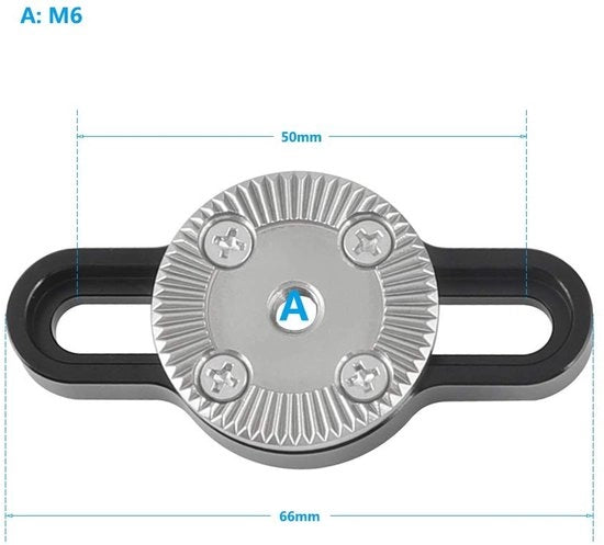 Adattatore di supporto per connettori M6 standardizzati - Regolabile e rimovibile - Viti 1/4"-20 - Accessorio per contenitore per macchina fotografica - Maniglie e viti di chiusura