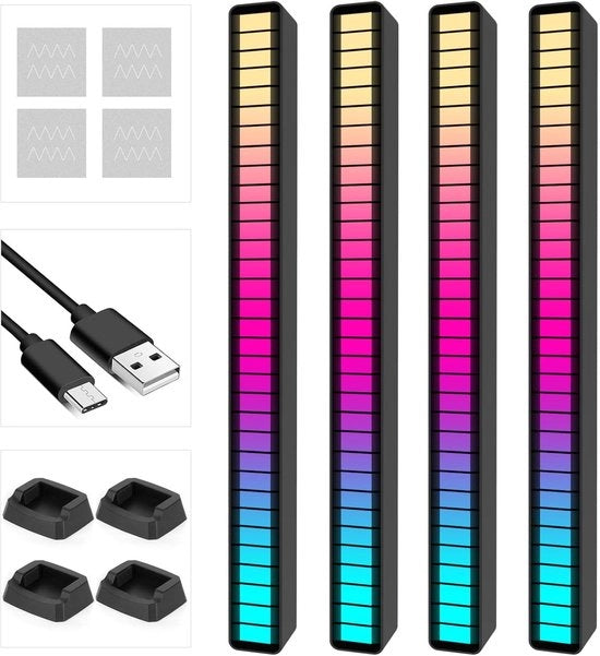 Lampadine di colore RGB ricaricabili – Sfere di luce ritmiche e gestuali – Illuminazione per auto e giochi