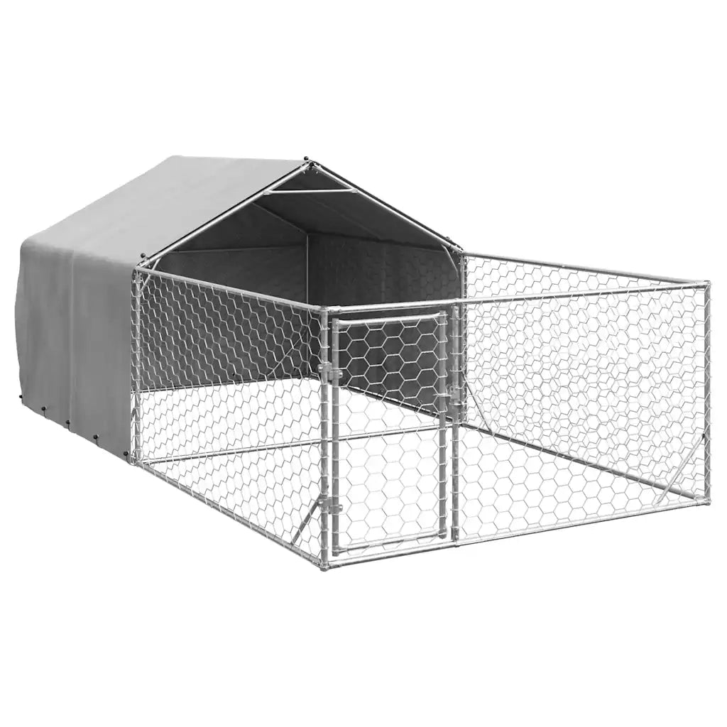 Cuccia per Cani da Esterno con Recinto 5x2x1,5m Acciaio Zincato 3329236