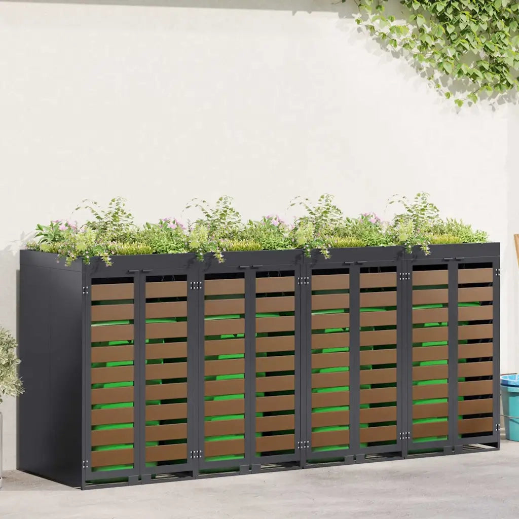 Contenitore per Rifiuti per 3 Bidoni 340 x 77.5 x 115.5 cm