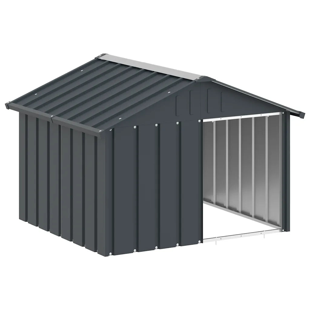 Casetta per Cani Antracite 116,5x103x81,5 cm Acciaio Zincato 171540