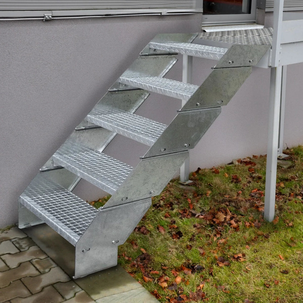Scala metallica a 6 sezioni ad altezza regolabile in acciaio zincato 60 cm / 600 mm