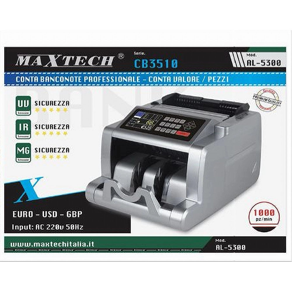 Trade Shop - Conta Banconote Professionale Valorizzatore Rileva Verifica Soldi Falsi Al-5300 -
