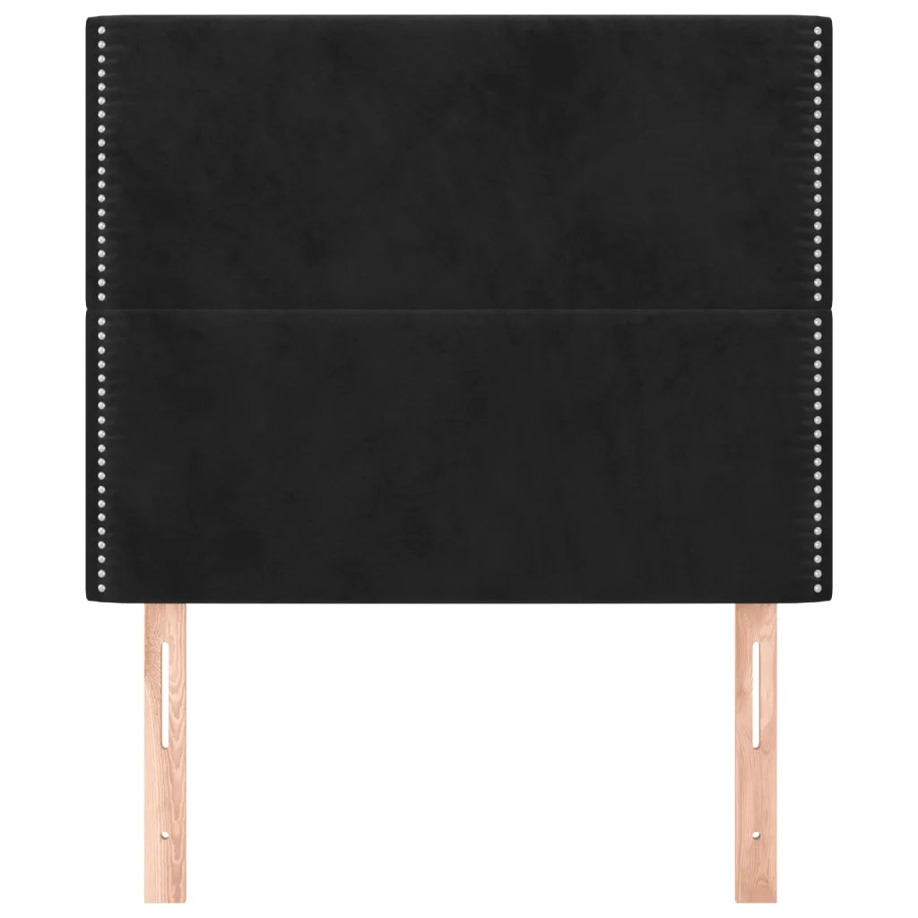Testiera | Testata Nera 90x5x118/128 cm Velluto