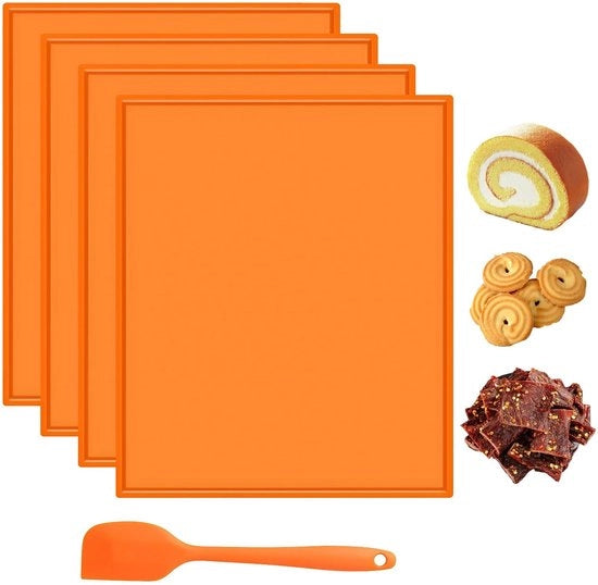 4 pezzi di panno di silicone con bordo antiscivolo - 30 x 25 cm