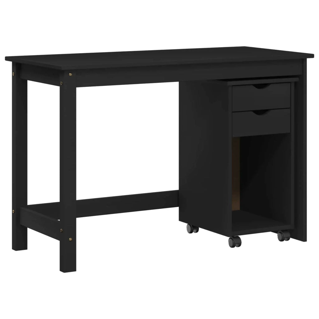 Set di Scrivania e Armadietto 2 pz Nero Legno Massello di Pino 3438778