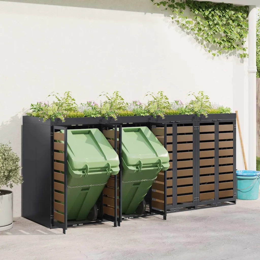 Contenitore per Rifiuti per 3 Bidoni 340 x 77.5 x 115.5 cm