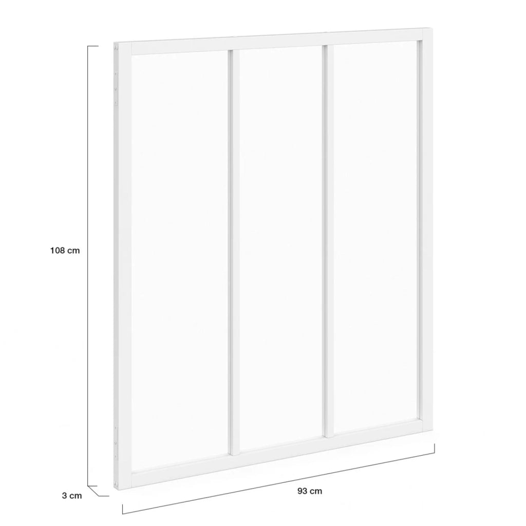 IDMarket - Metallo bianco e vetro temperato Tetto in vetro a 3 lastre L. 93 x H. 108 cm