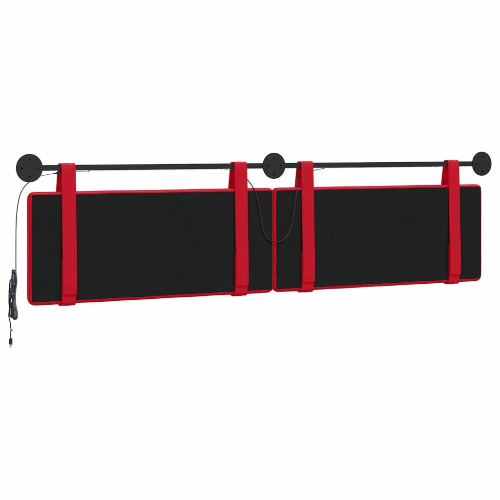 Testiera | Testata sospesa Con luce LED Rosso Similpelle
