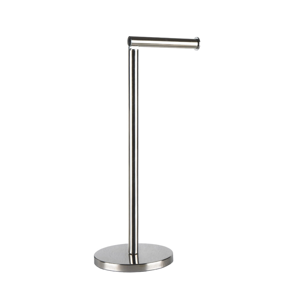 Portarotolo Carta Igienica da Pavimento in Acciaio Inox – Porta Rotoli WC Moderno con Base Stabile Antiscivolo – Fino a 4 Rotoli (1+3) – Design Elegante per Bagno, Casa e Hotel