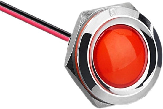 Lampi di segnalazione in metallo 25 mm rosso 9-24 V impermeabili lampi di segnalazione LED
