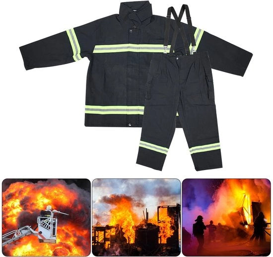 Abbigliamento incendioprotettivo - Giacca/Pantaloni a prova di fuoco - Resistenti al calore - Tuta riflettente per combattimento - Protettiva - Adatta per -20°C a +200°C - Abbigliamento a prova di incendio