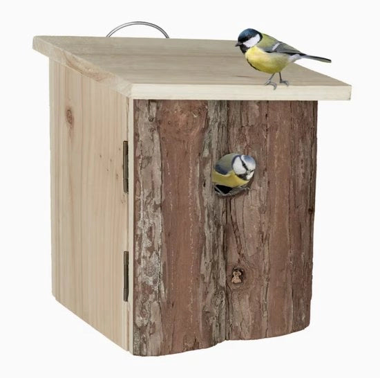 Casa per uccelli in legno naturale per nido di uccelli, adatto per giardino e balcone