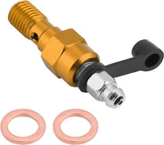 Cilindro freno motociclo M10x1.0mm con vite di scarico, gomma e stoffa, dorata, forma universale.
