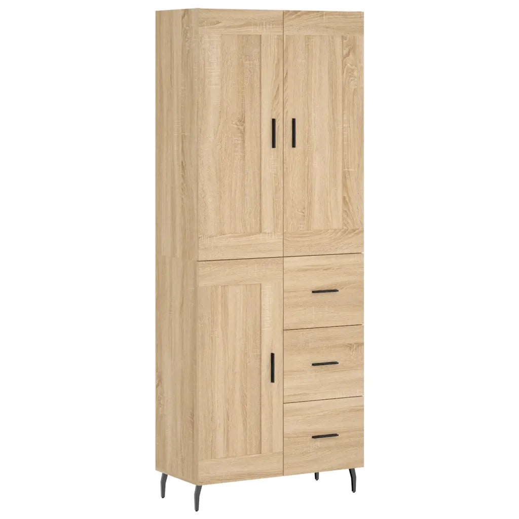 Credenza-Buffet-Armadio da cucina Rovere Sonoma 69,5x34x180 cm in Legno Multistrato 287785