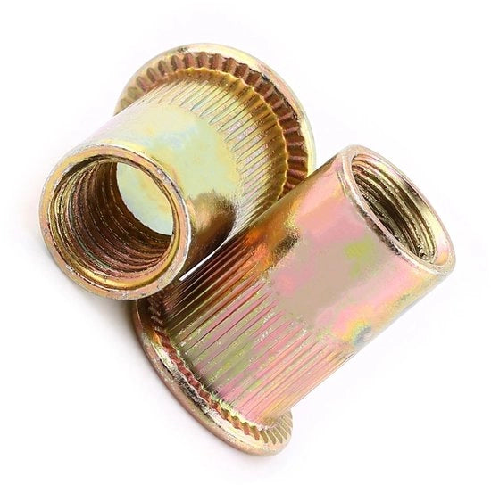 Set di Viti a Rivetto - 100 pezzi M3-M12 - Viti a Rivetto con Testa Piana - Funzione di Collegamento - Superficie Antiscivolo - Installazione Comoda - Viti a Rivetto di Collegamento