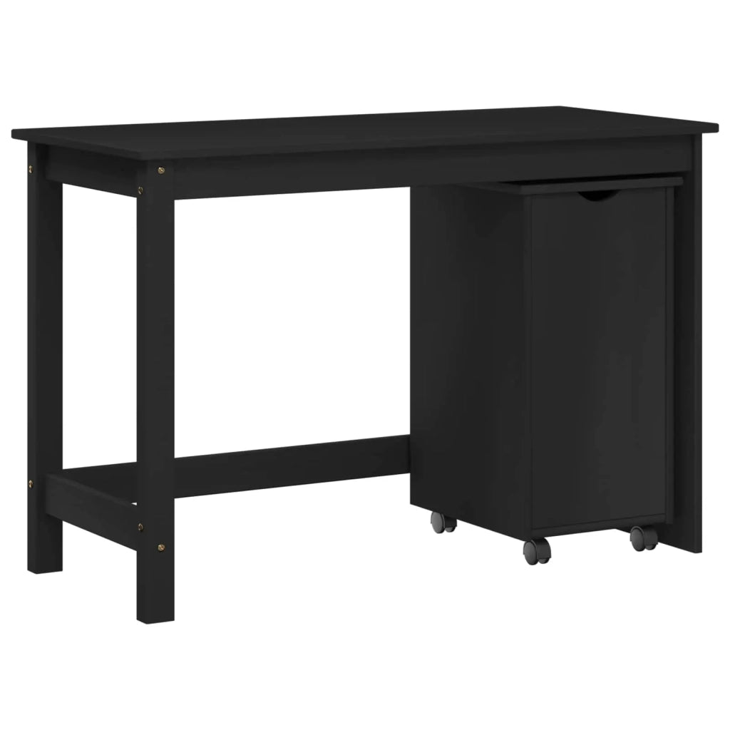 Set di Scrivania e Armadietto 2 pz Nero Legno Massello di Pino 3438783