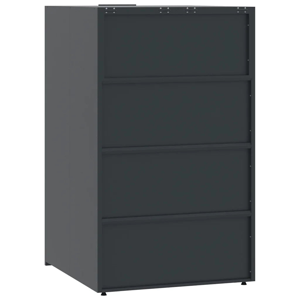 Copribidone con Ruote 4 Bidoni Antracite 276x79x117cm Acciaio 3279984