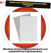 Puzzle in 10 Setti Bianco - Puzzel Sublimazione - Formato A4 - 120 Pezzi - Fai da Te - Ideale Regalo per Feste - Puzzle Sublimazione