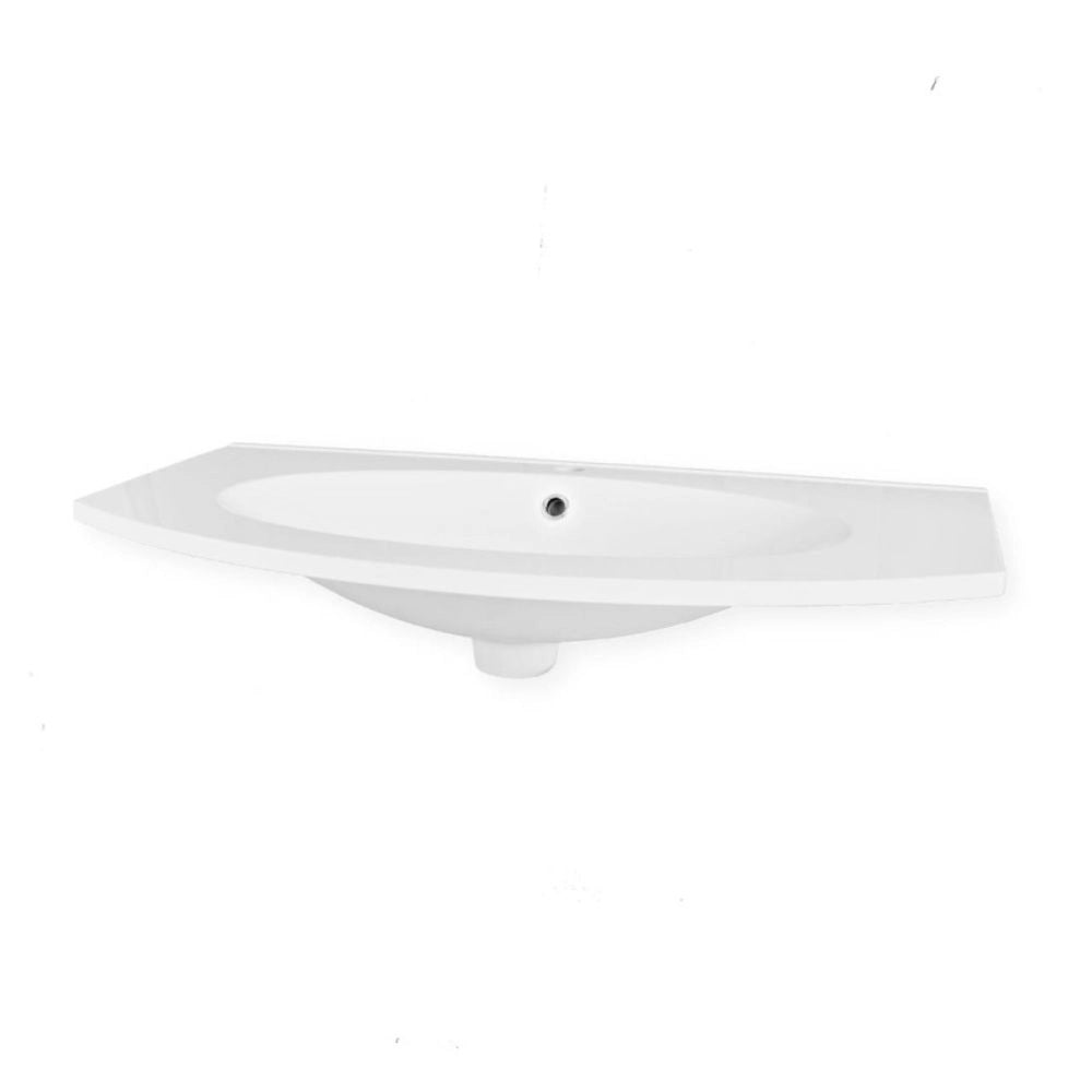 Lavabo ad incasso in mineral marmo cm 91x51 cm curvo per mobile bagno *** confezione 1