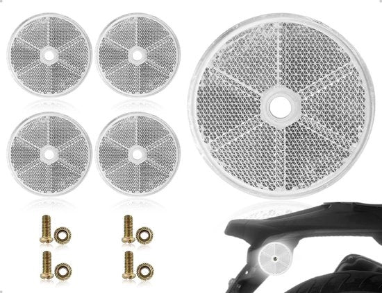 Impianto di Riflettori da 6 - Riflettori Ronde 6 cm - Leggero e Duraturo - Resistente ai Colpi - Migliorata Visibilità - Incluso Kit di Viti e Bulloni - Riflettore di Sicurezza