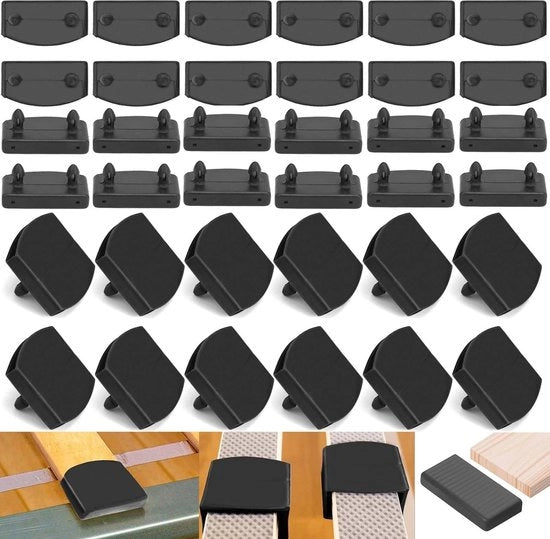 Set di sostituzione per lastre di 36 - Cappucci in plastica - Supporti centrali - Viti di sostituzione - Solida e resistente - Maggior stabilità - Supporti per lastre in legno