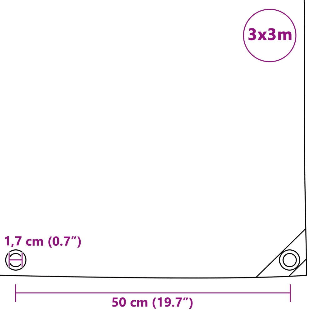 Telone 650 g/m² 3x3 m Bianco 43839