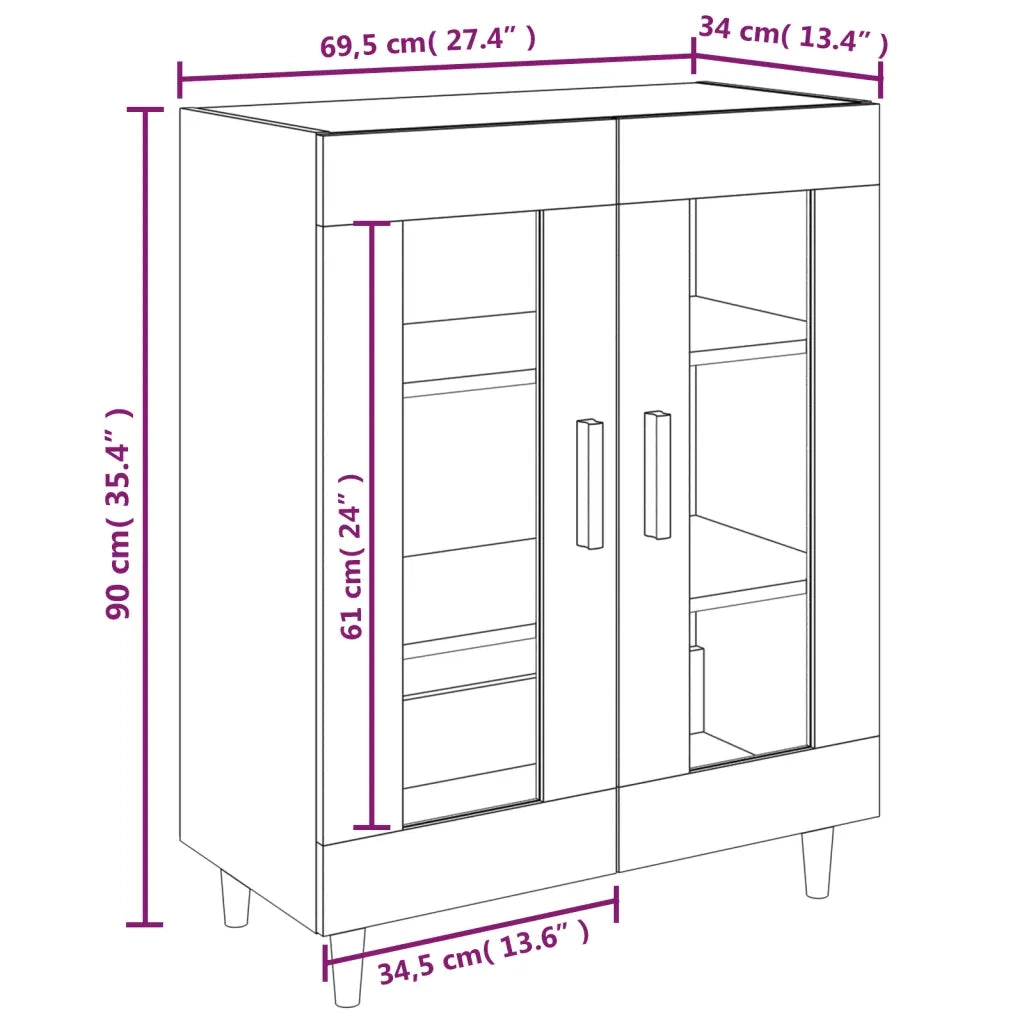 Credenza-Buffet-Armadio da cucina Rovere Sonoma 69,5x34x90 cm in Legno Multistrato 277019