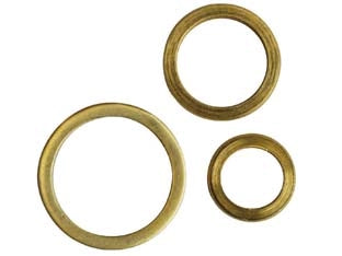 RONDELLE ALZAPORTA IN OTTONE- - ø mm.9/14 - 100 pezzi