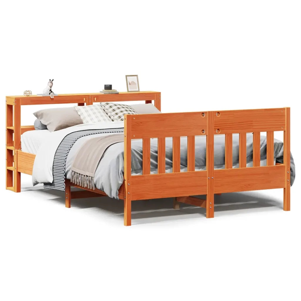 Letto senza Materasso Marrone Cera 120x190 cm in Legno di Pino