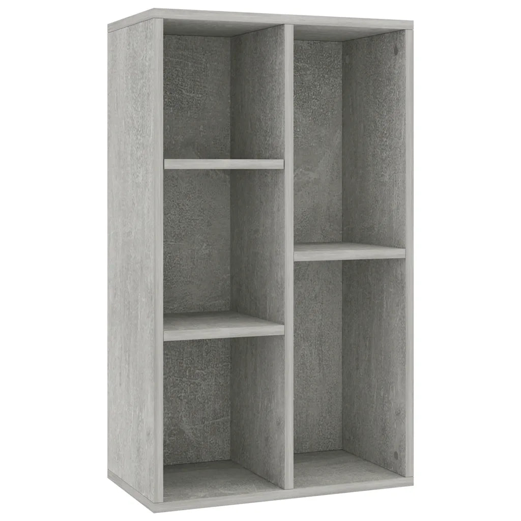 Libreria-Credenza-Armadietto Portaoggetti Grigio Cemento 50x25x80 cm Legno Multistrato