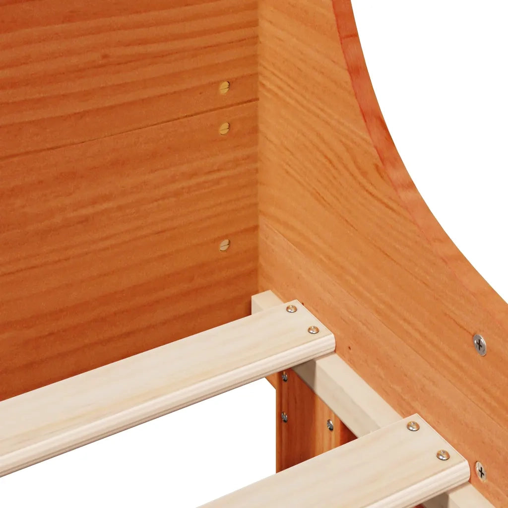 Letto senza Materasso Marrone Cera 180x200 cm in Legno di Pino