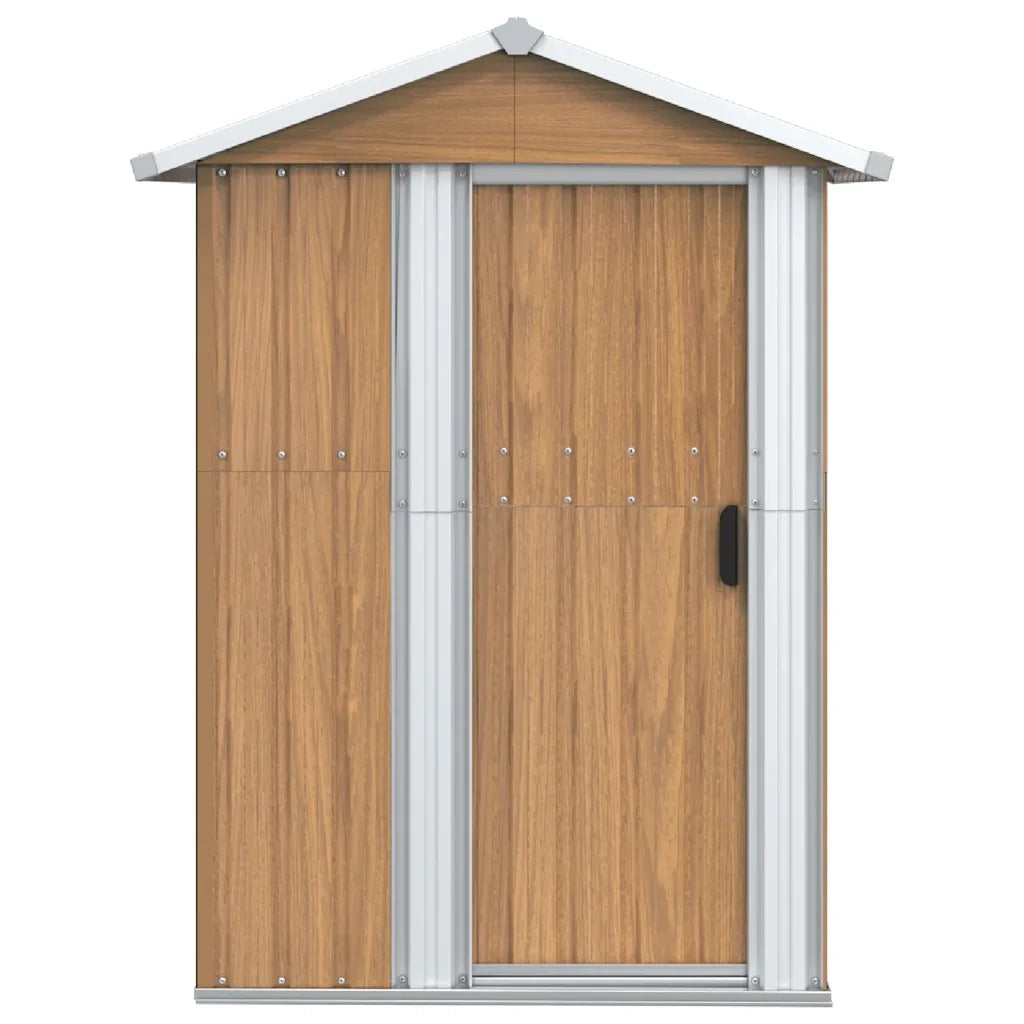 Casetta da giardino marrone 126x97,5x177 cm in acciaio zincato 316236