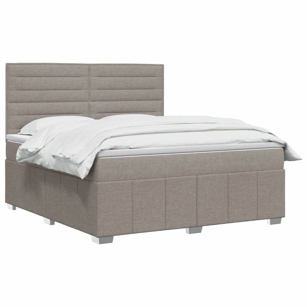 Letto box spring con materasso Tortora 160 x 200 cm Tessuto 3454173