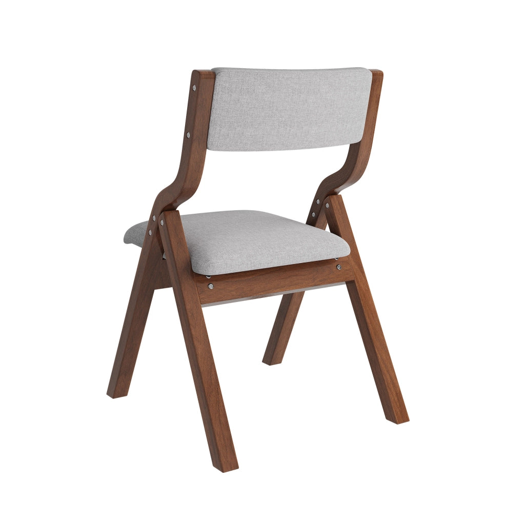Set di 2 sedie da pranzo pieghevoli - con seduta imbottita e struttura in legno - grigio