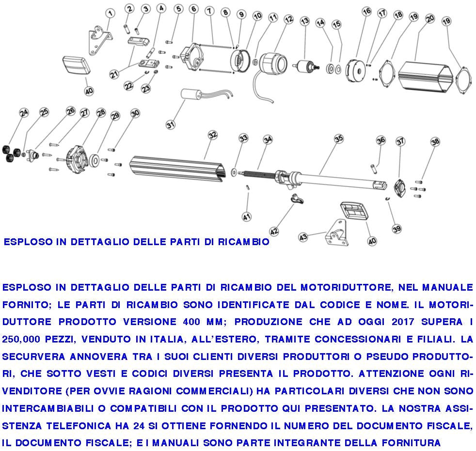 Giunto Posteriore in Alluminio 121091 Forcella Para Strappi sforzi Eccessivi e Leggeri Disallineati Ricambio per Motori o Attuatori Securvera Serie SV-MBS SV-MBQ SV-MBC PM1 SC PM1 LINEAR 11 BH24