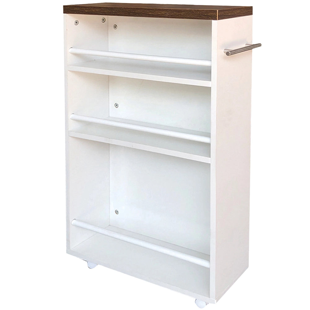 Carrello Portaoggetti da Cucina Slim Salvaspazio Bianco Industrial con 4 Ruote