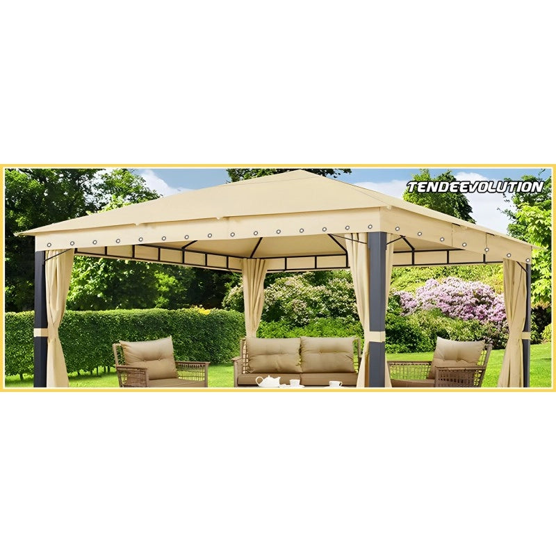Telo PVC IGNIFUGO Impermeabile Verde | Telone Occhiellato Ogni 50CM 650g/mq | Copertura Esterna | 3x4m | Resistente Multiuso