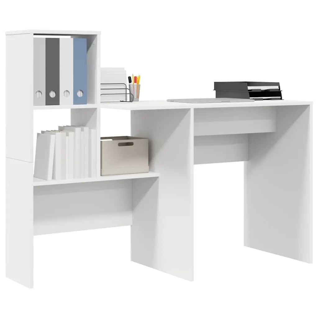 Scrivania | Tavolo da Ufficio Bianco 131,5 x 50 x 106,5 cm Legno multistrato