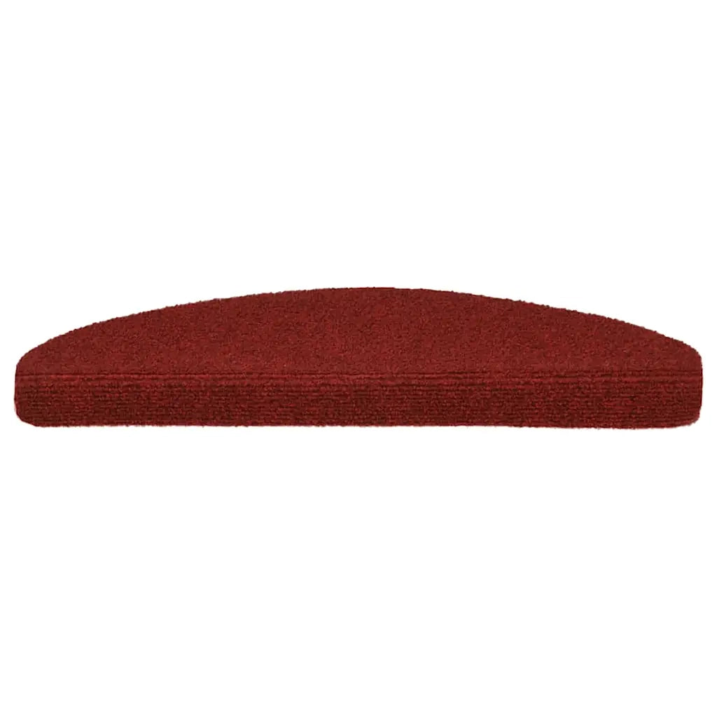 Tappetini per scale autoadesivi 15 pz 65x21x4 cm Bordeaux Rosso Semicircolari Grandi 132700