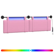 Testiera | Testata sospesa Con luce LED Rosa Tessuto