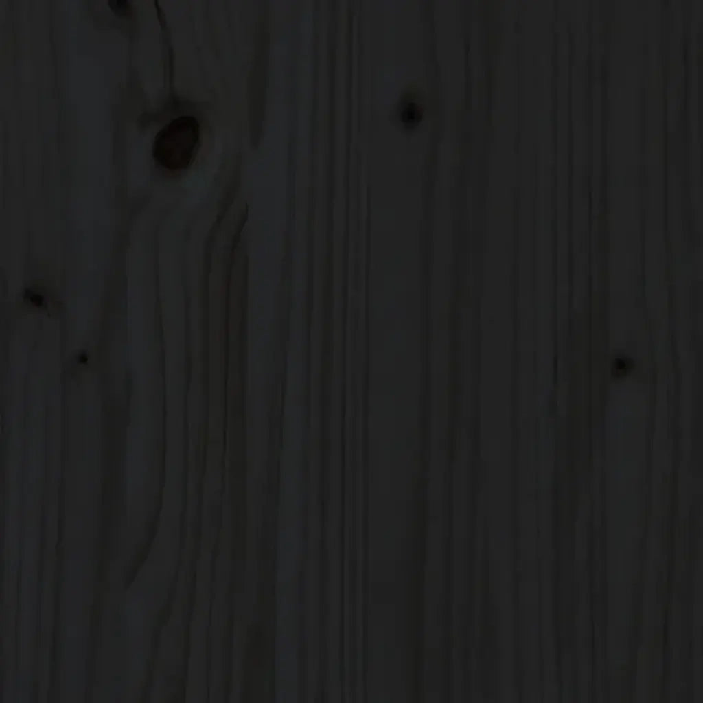 Testiera | Testata per Letto Nera 126x4x100 cm in Legno Massello di Pino
