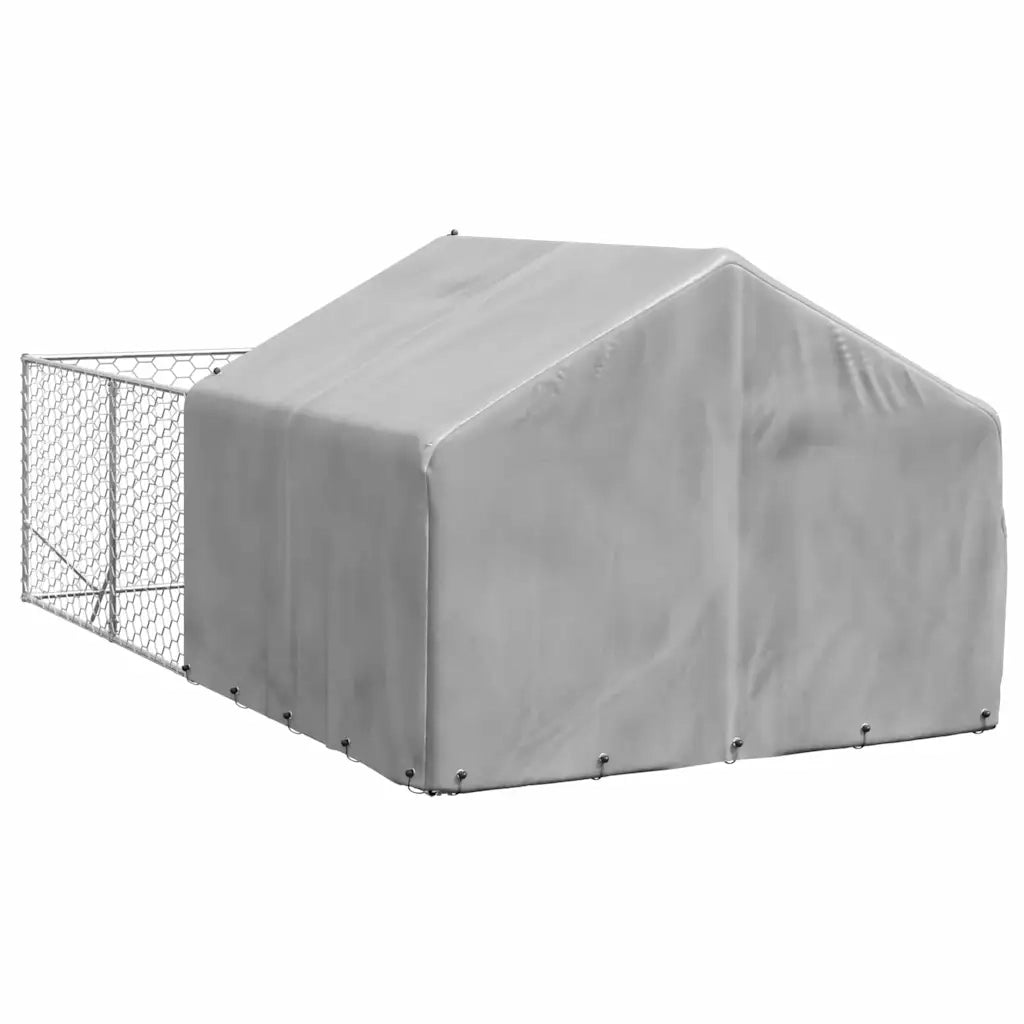 Cuccia per Cani da Esterno con Recinto 4x2x1,5m Acciaio Zincato 3329235
